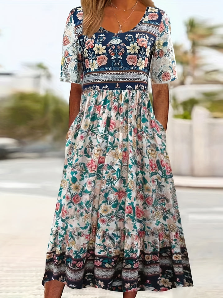 Eudora | Vintage Floral Midi Dress