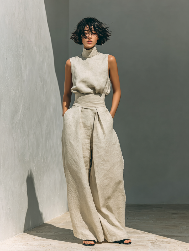 Elaine | Sleeveless Top & Wide-Leg Trouser Set