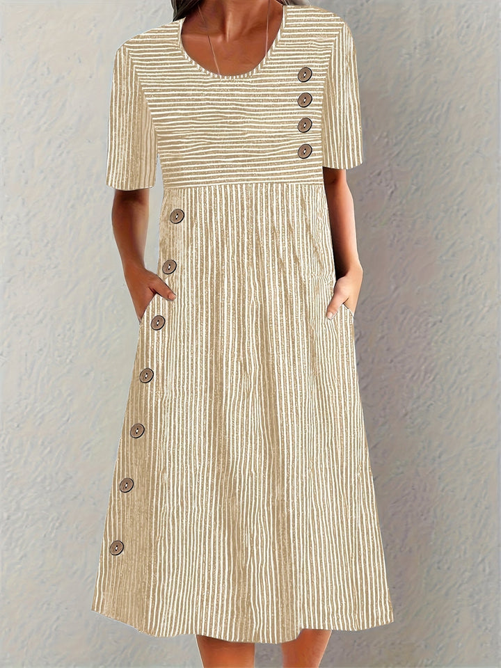 Eleanora | Flattering Striped Midi Dress