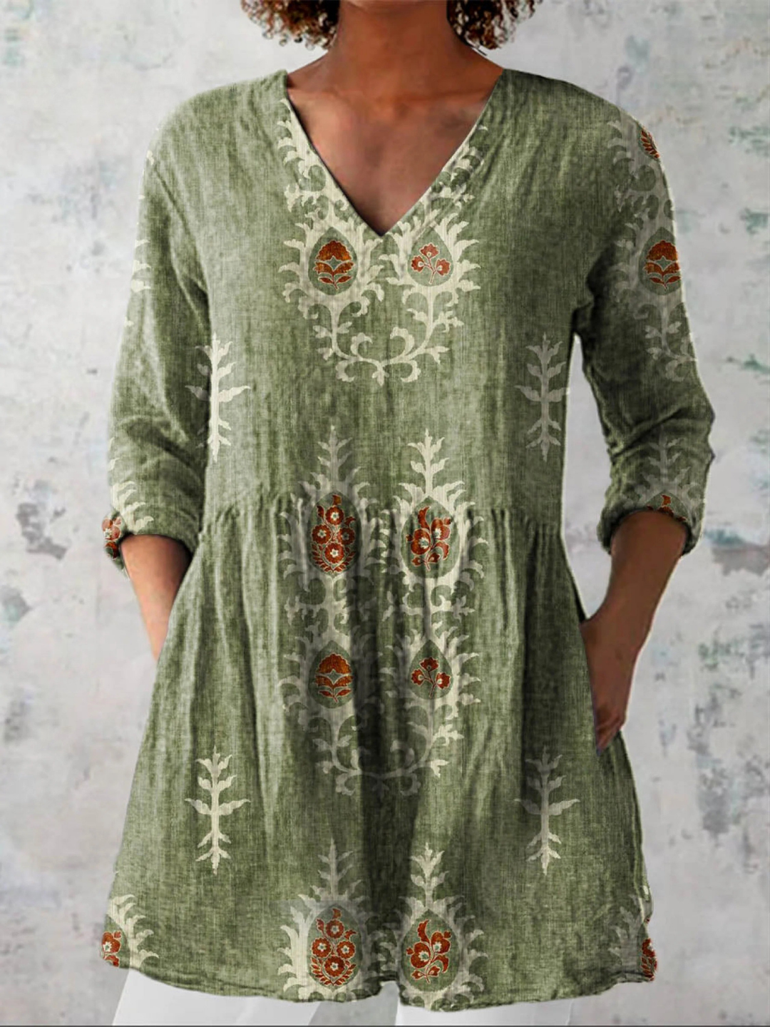 Ella | V-Neck Tunic Blouse