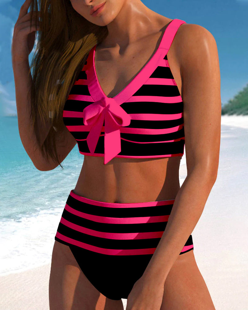 Matilda | Striped High-Waisted Bikini