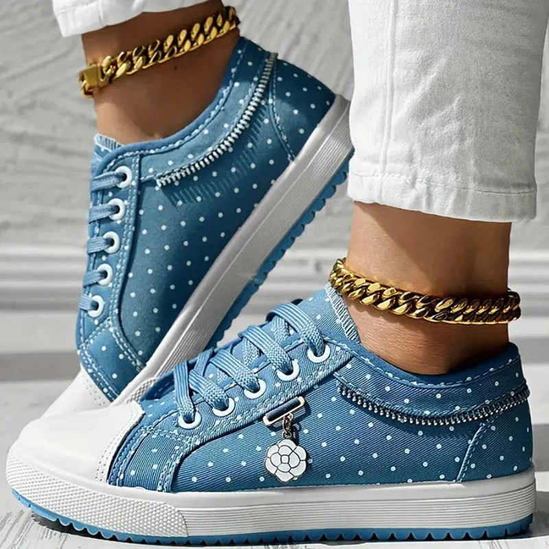Noelle | Floral Detail Lace Up Trainer