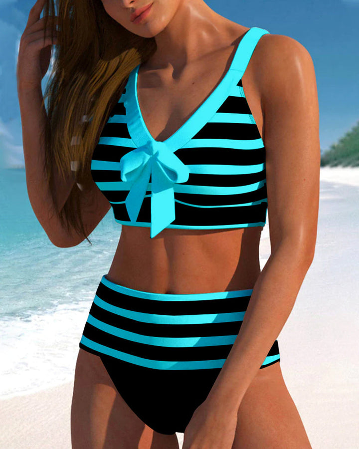 Matilda | Striped High-Waisted Bikini