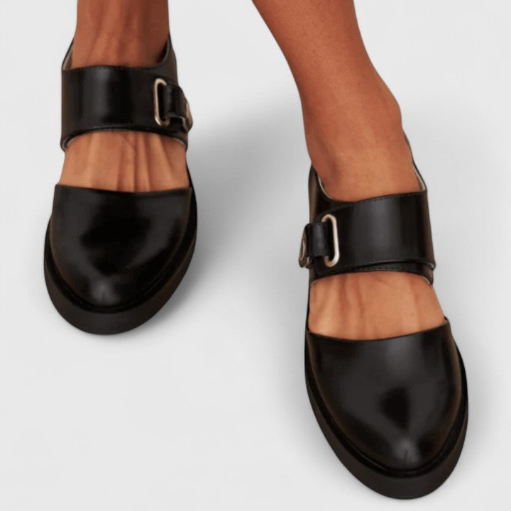 Eleanor | Elegant Buckle Strap Flats