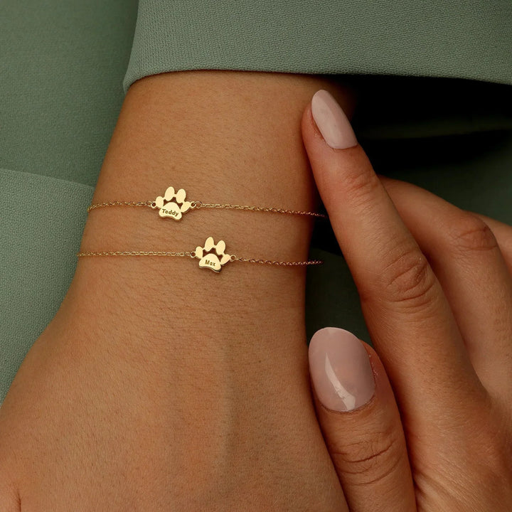 Pulsera Personalizada con Huella y Nombre de tu Mascota