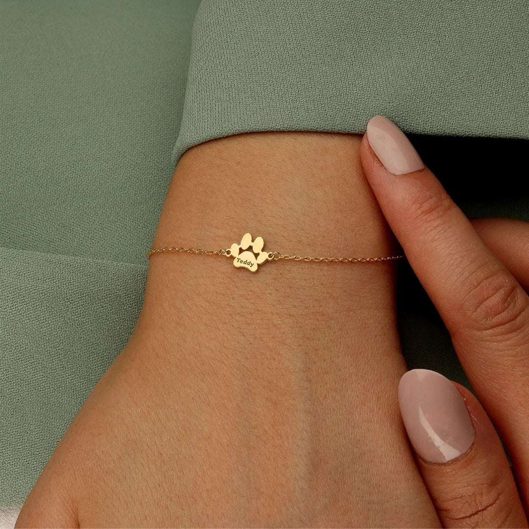 Pulsera Personalizada con Huella y Nombre de tu Mascota