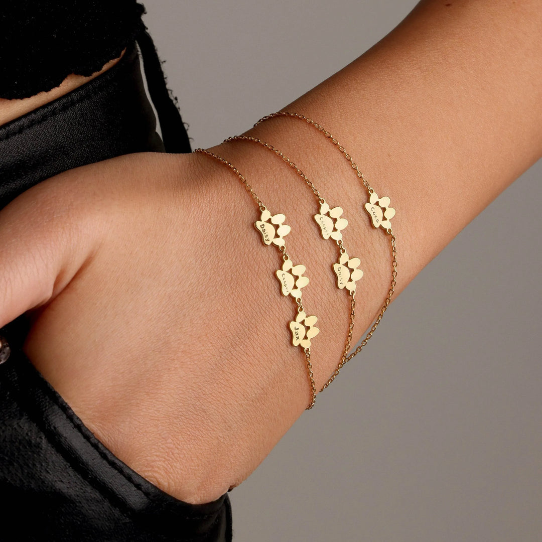 Pulsera Personalizada con Huella y Nombre de tu Mascota