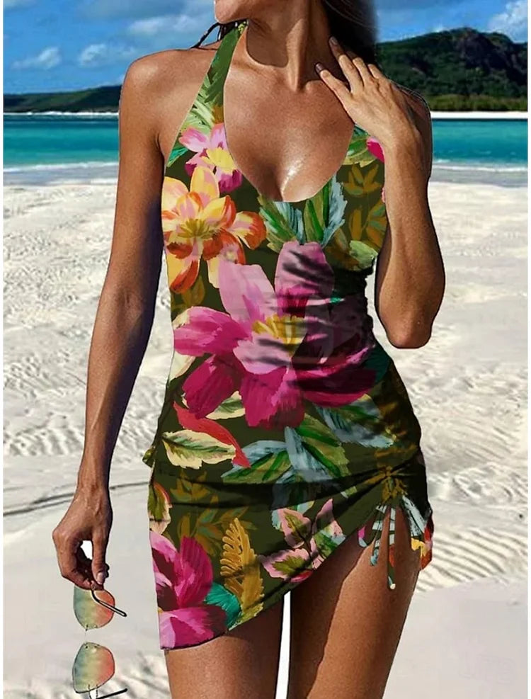 Bluzy | Floral Tankini Shorts Set Shaping