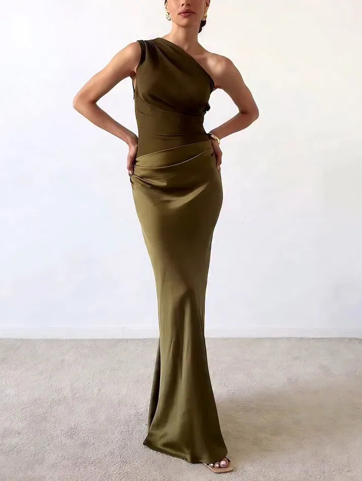 Monroe | One Shoulder Wedding Guest Maxi Dress