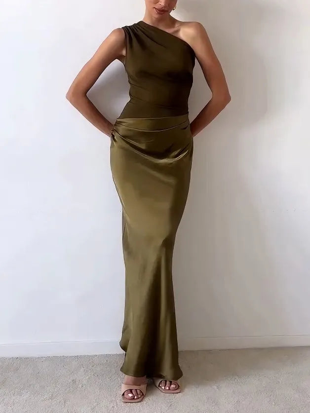 Monroe | One Shoulder Wedding Guest Maxi Dress