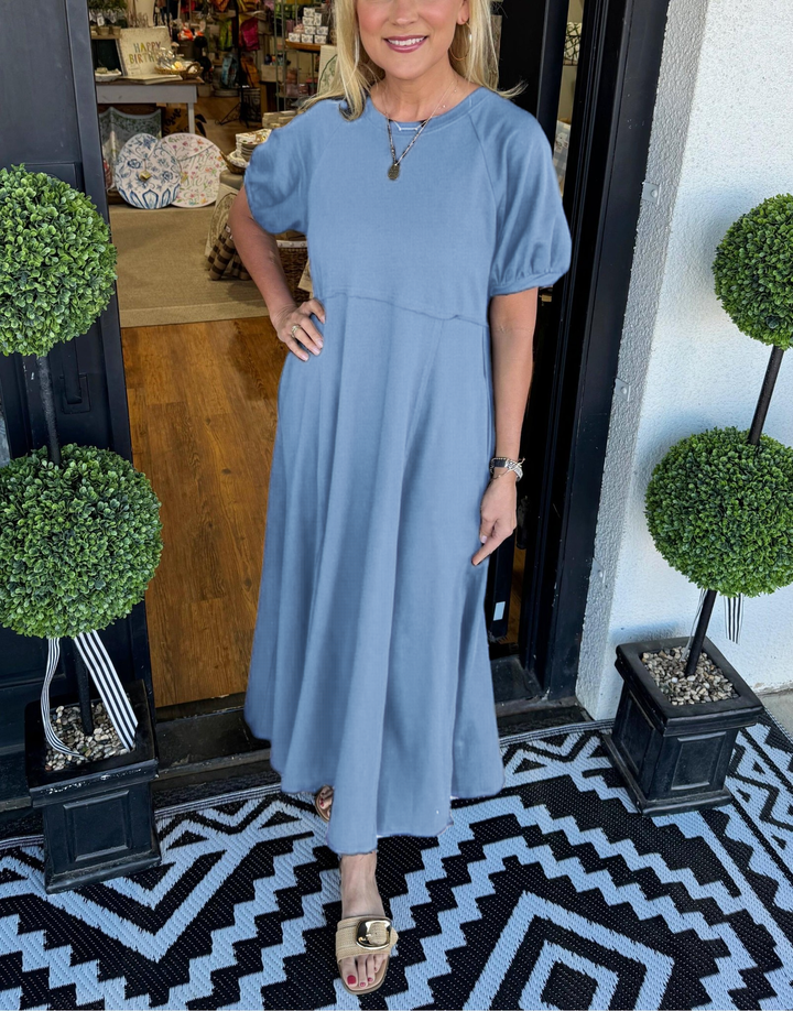 Odette | Puff Sleeve Relaxed Maxi Dress