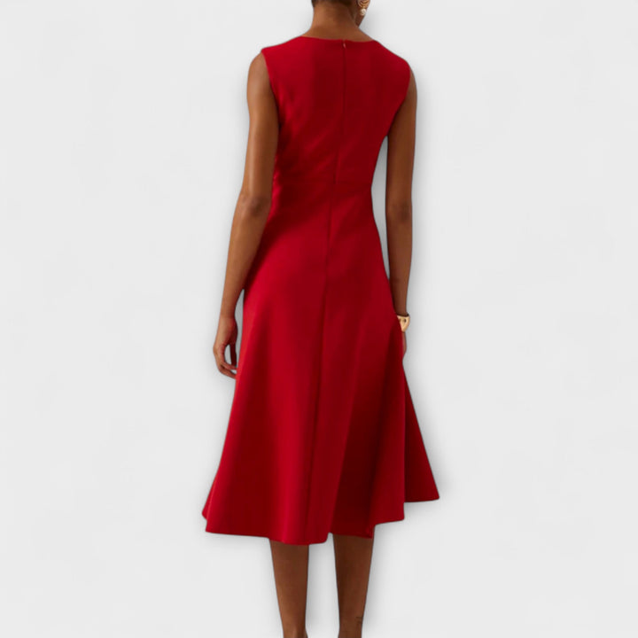 Eleanora | Draped Asymmetric Midi Dress