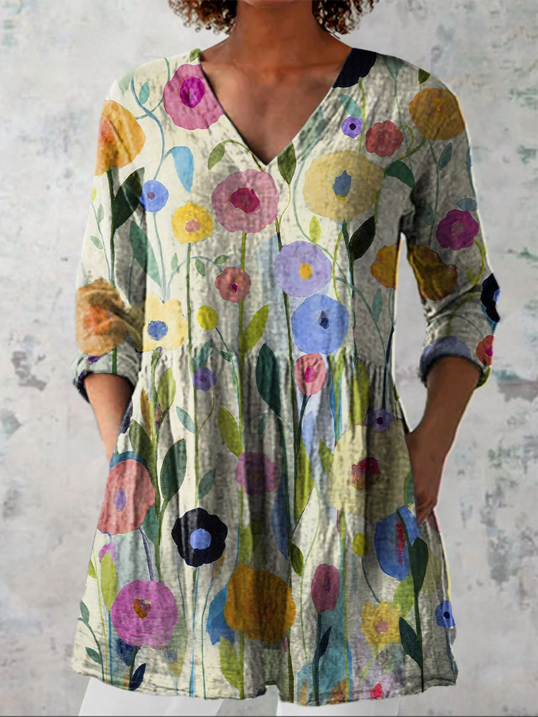 Maria | Longline V-Neck Blouse