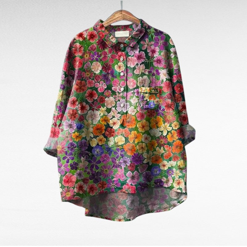 Elaine | Artistic Floral Blouse
