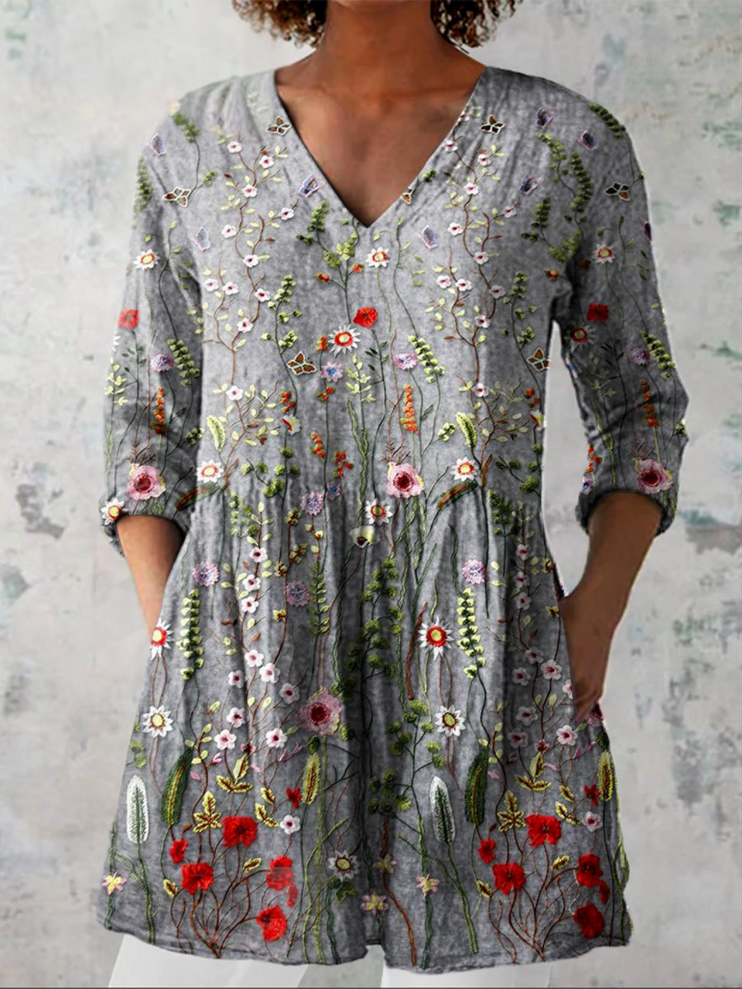 Abigail | Long V-Neck Blouse