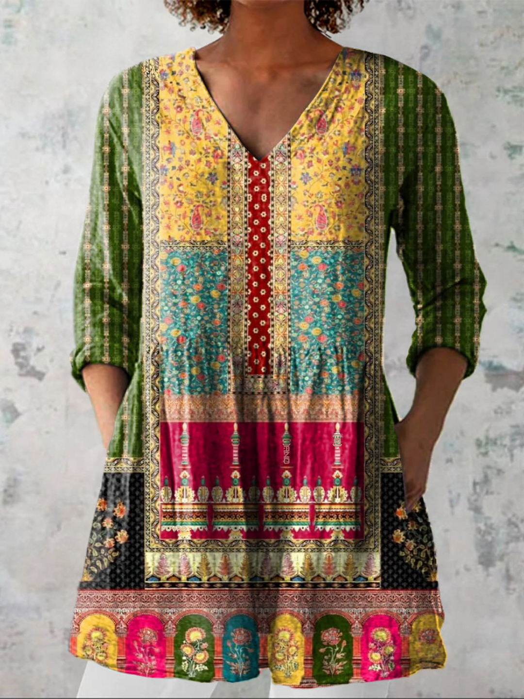 Rossi | Long V-Neck Blouse