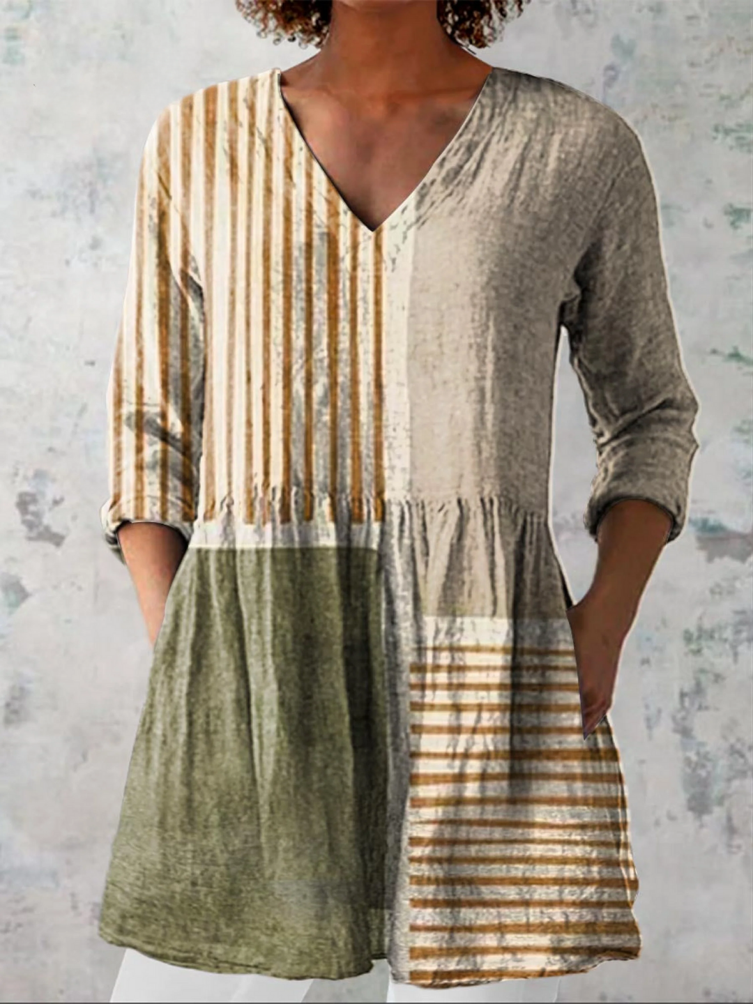 Ellie | V-Neck Longline Blouse
