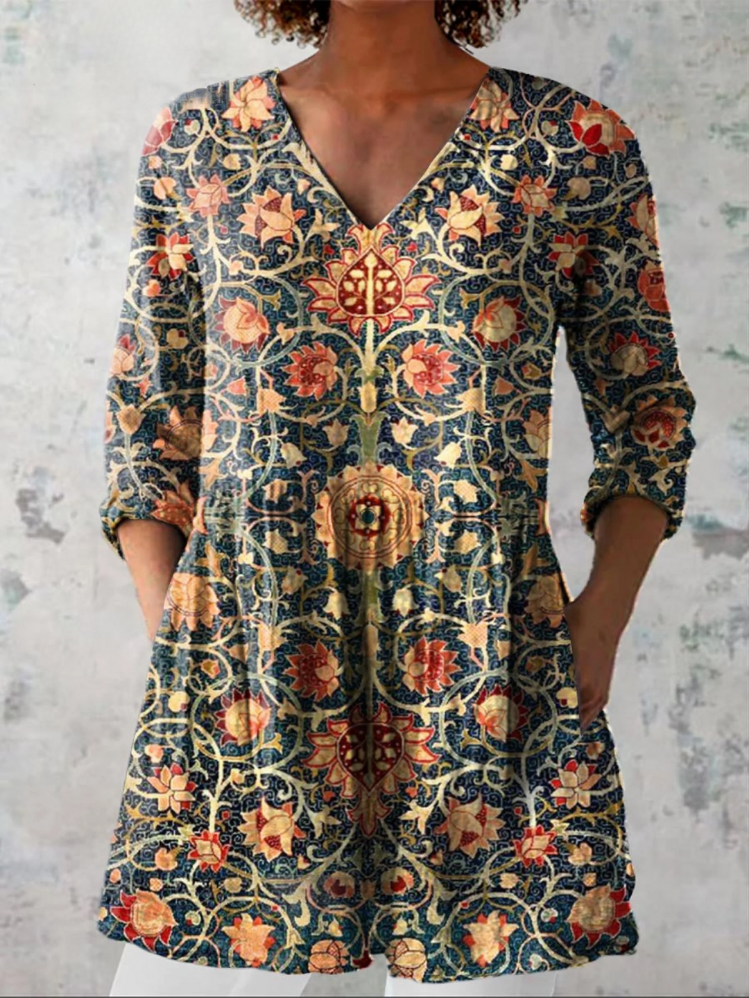 Madelaine | Long V-Neck Blouse