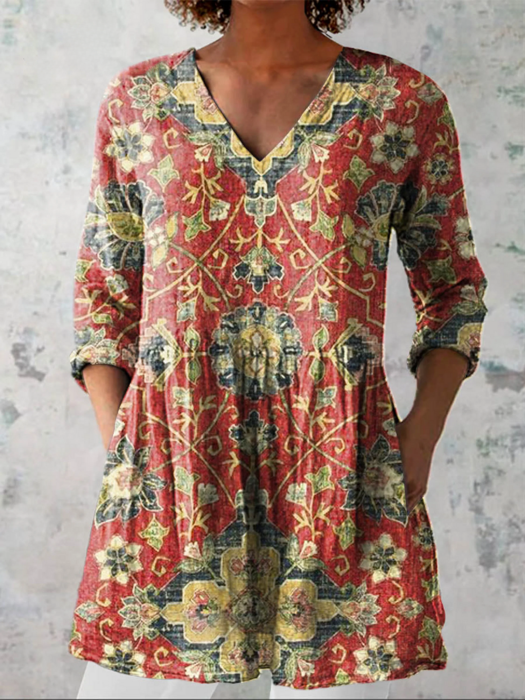 Isla | Long V-Neck Blouse