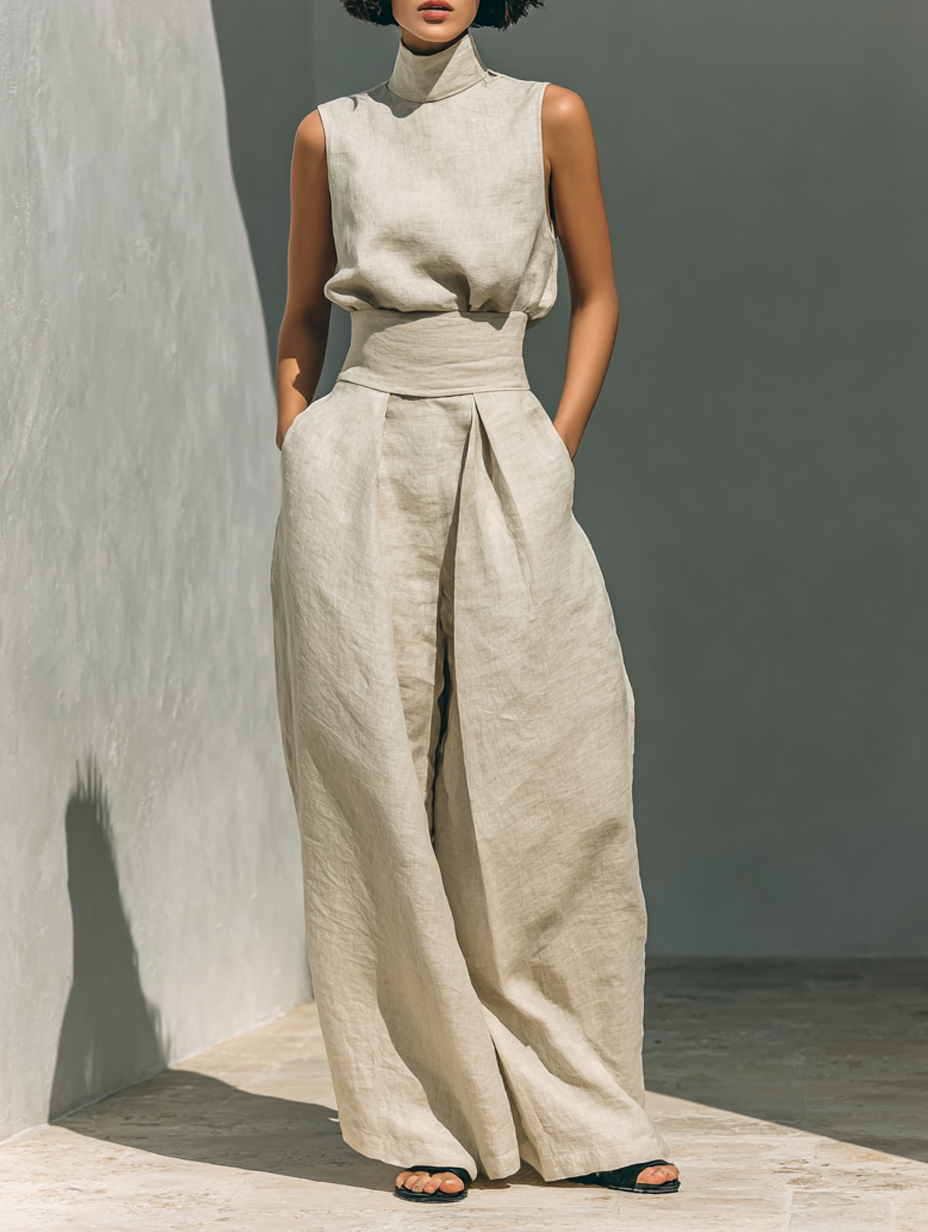 Elaine | Sleeveless Top & Wide-Leg Trouser Set