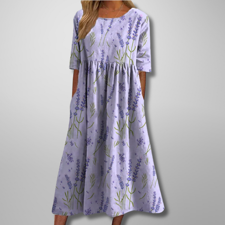 Margaret | Elegant Floral Midi Dress