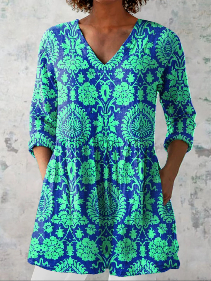 Lainey | Long V-Neck Blouse