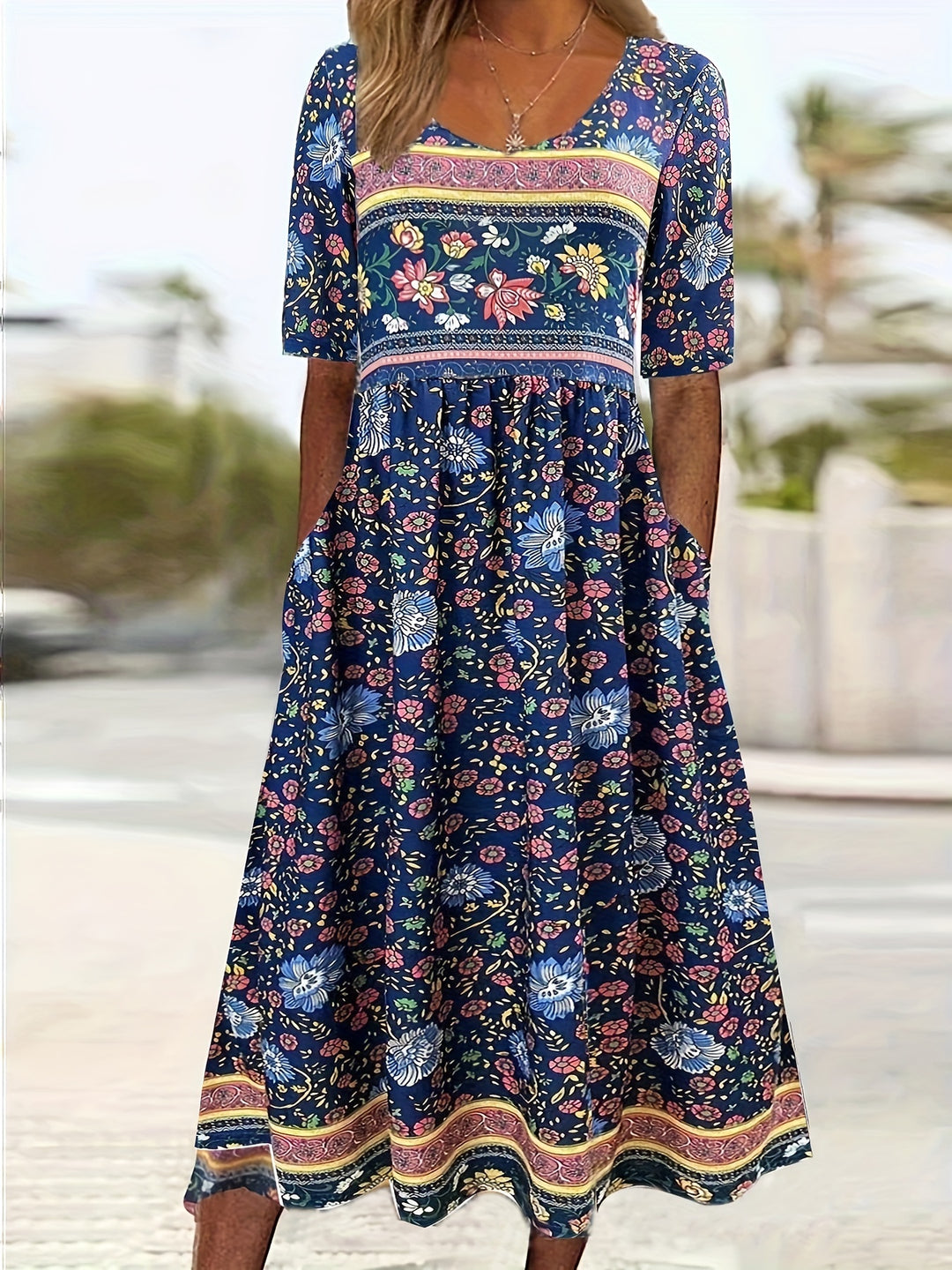 Eudora | Vintage Floral Midi Dress