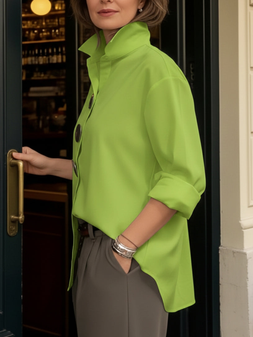 Rosaline | Stand Collar Button Blouse