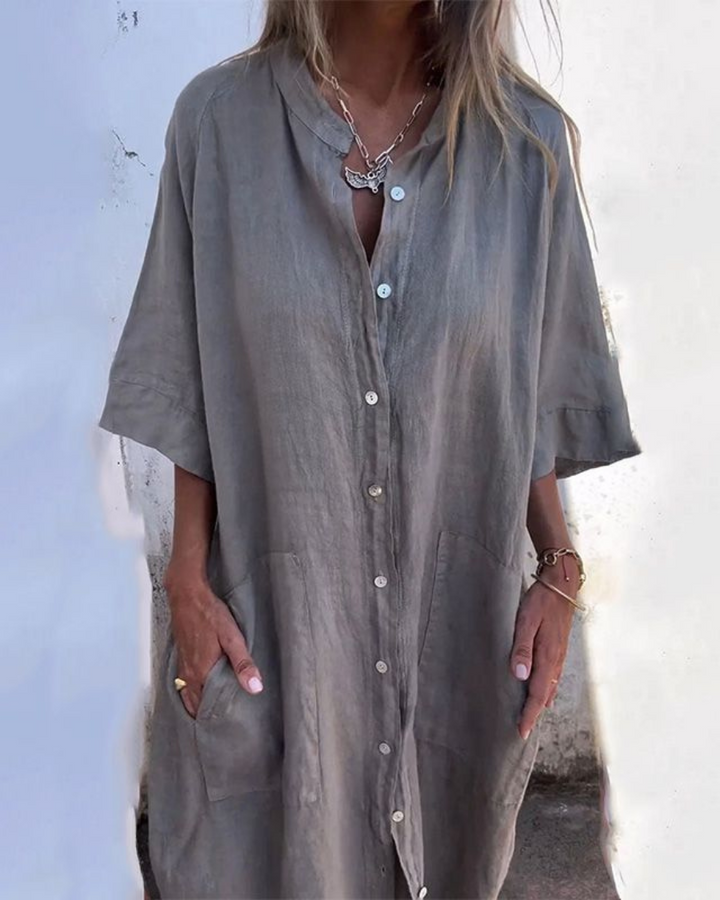 Amelie | Relaxed Fit Shirt Midi Dress