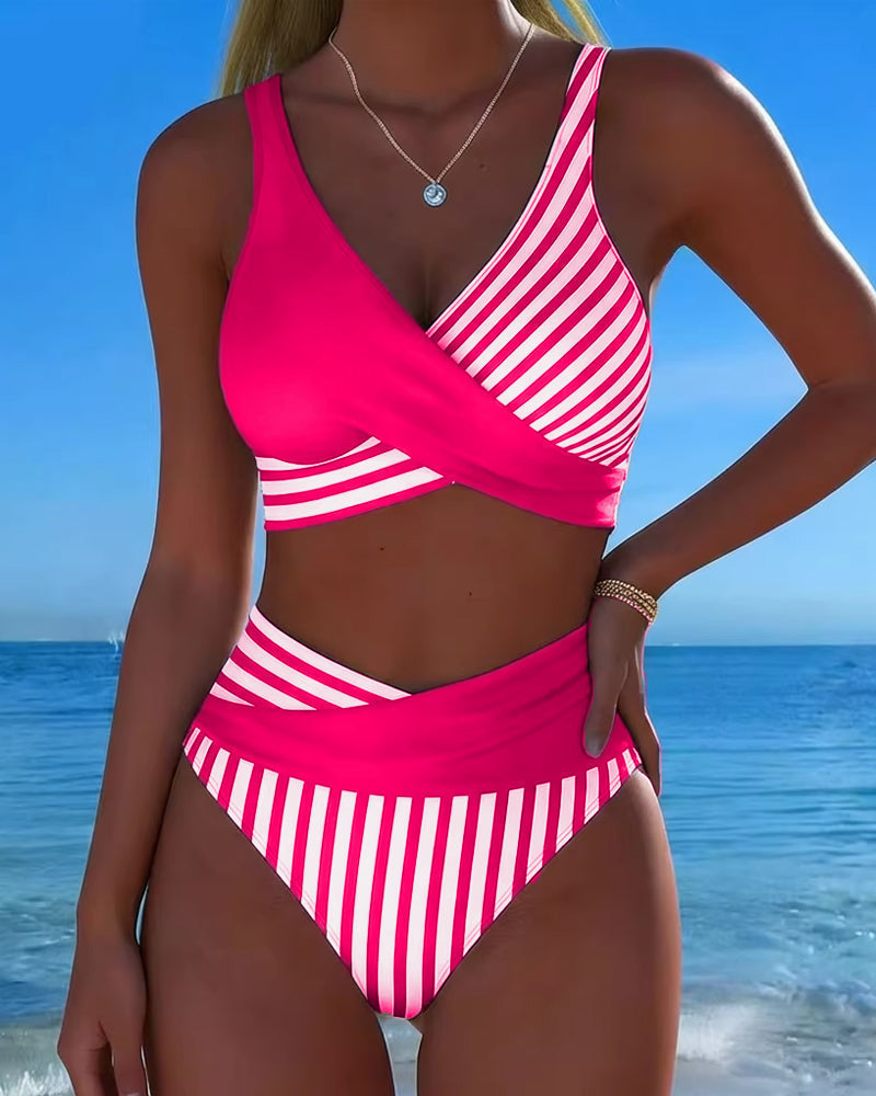 Delphine | Flattering Striped Bikini Set
