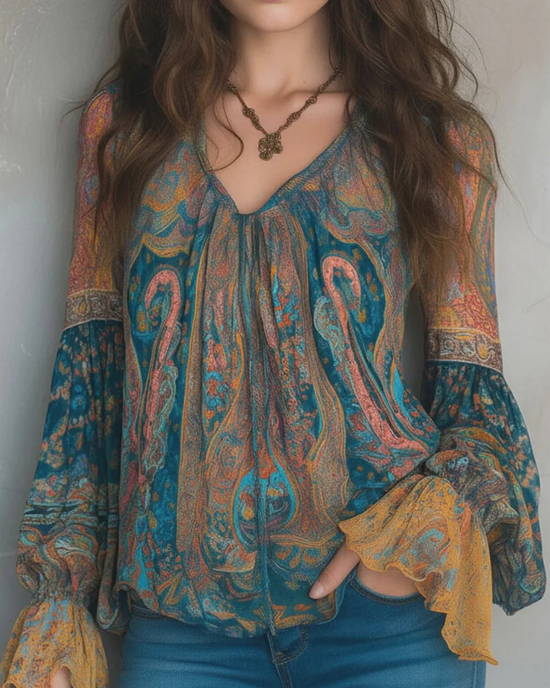 Sorella | Breathable Bohemian Flared Sleeve Blouse