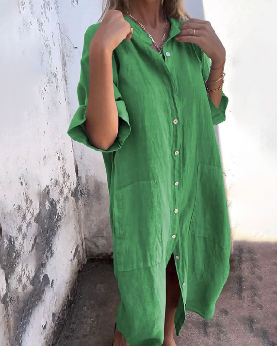 Amelie | Relaxed Fit Shirt Midi Dress