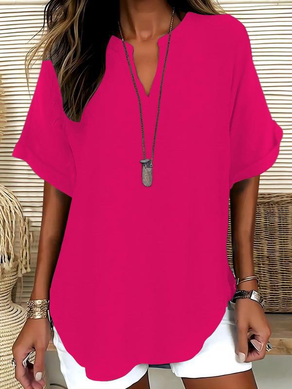 Juliet | Soft-Touch Notched-Neck Blouse