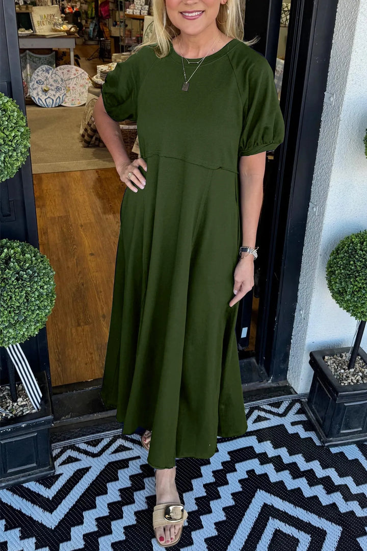 Odette | Puff Sleeve Relaxed Maxi Dress