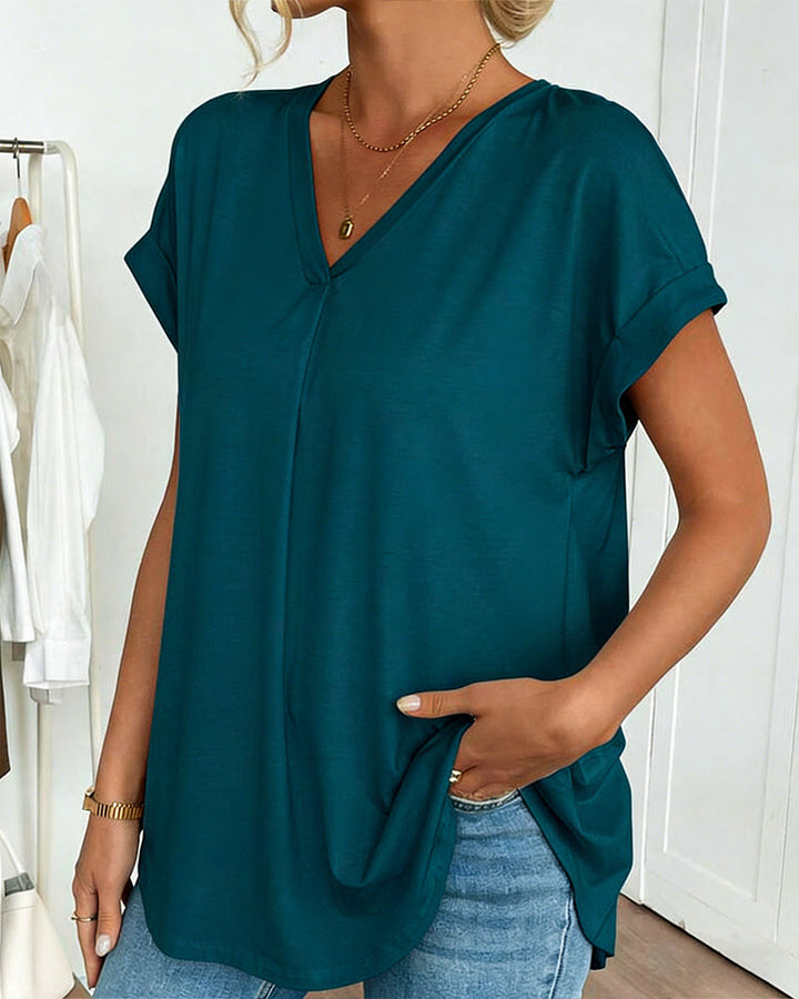 Elira | Breathable Flowy V-Neck Top