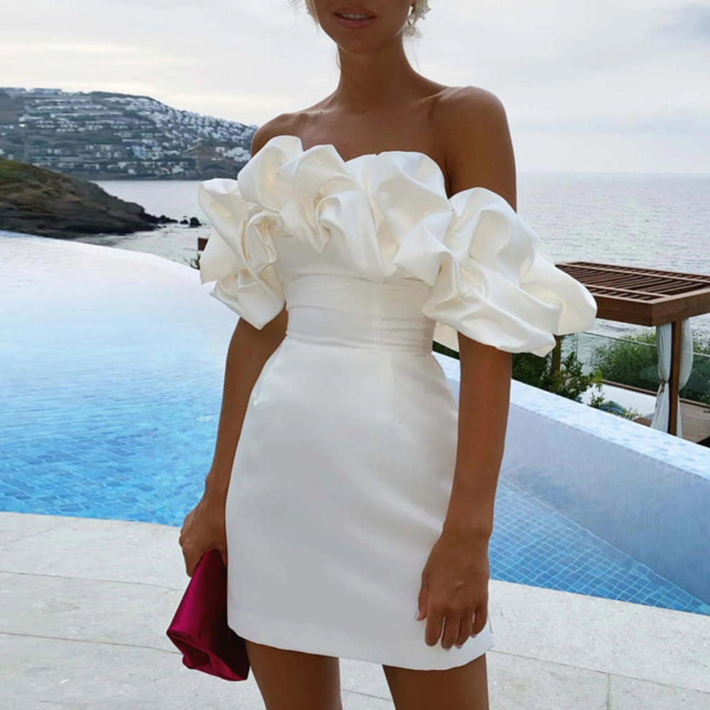 Scarlett | Ruffle Mini Wedding Guest Dress