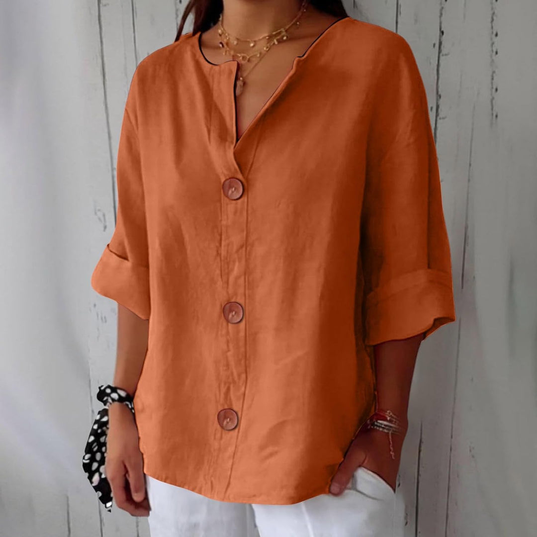 Elara | Relaxed Button-Down Everyday Blouse