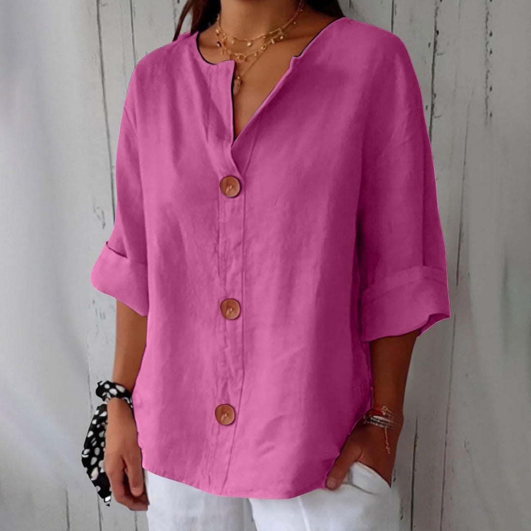Elara | Relaxed Button-Down Everyday Blouse