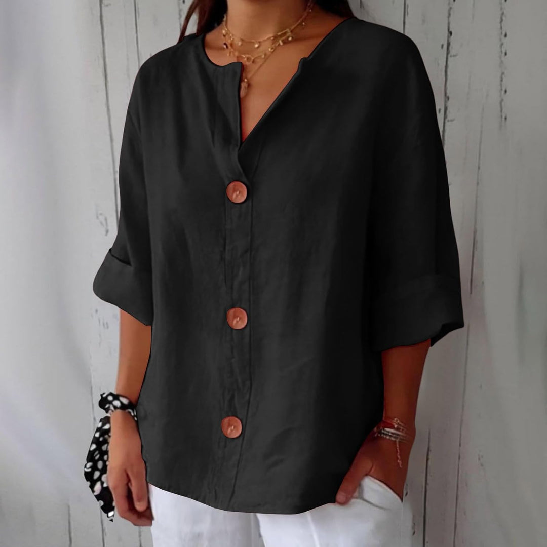 Elara | Relaxed Button-Down Everyday Blouse