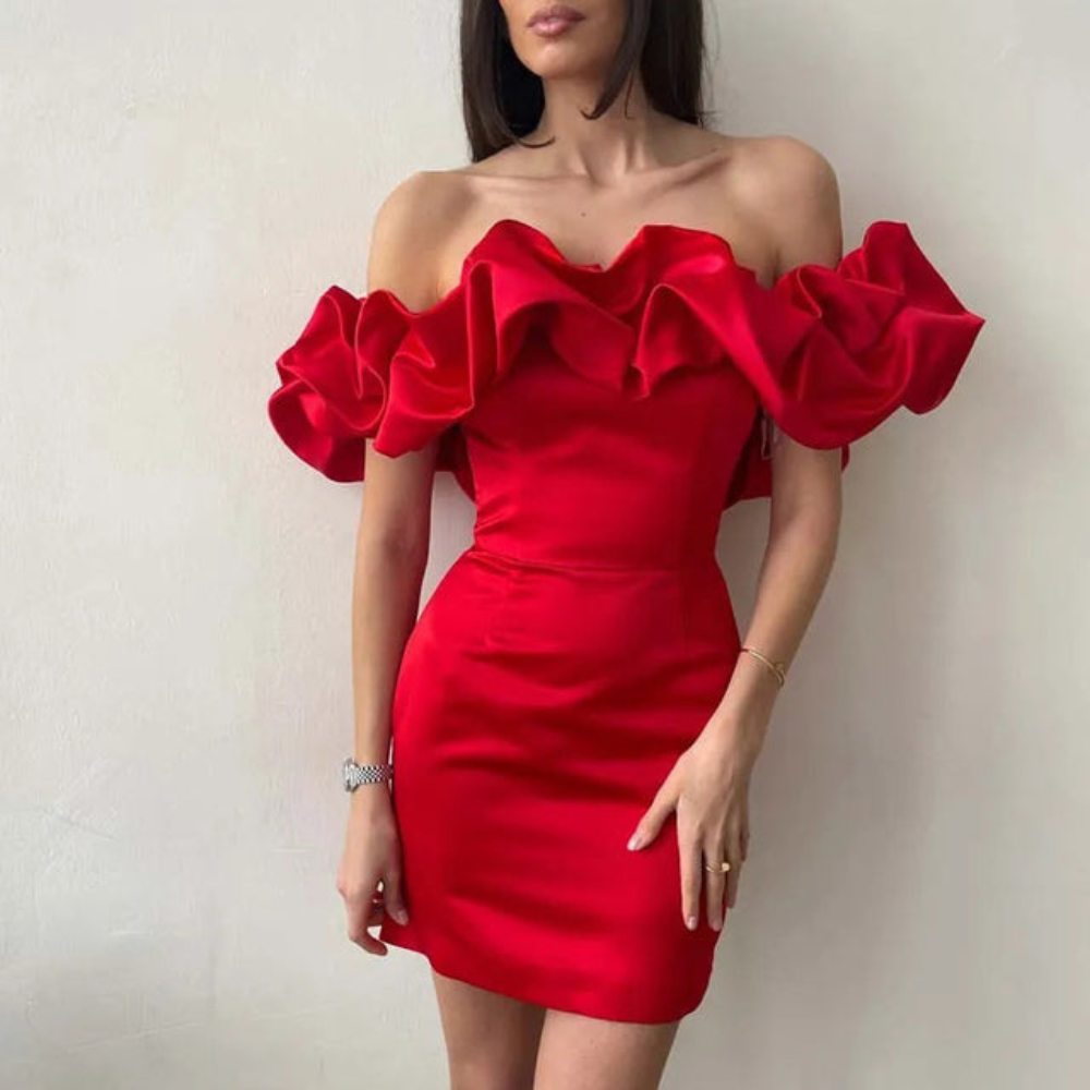 Scarlett | Ruffle Mini Wedding Guest Dress
