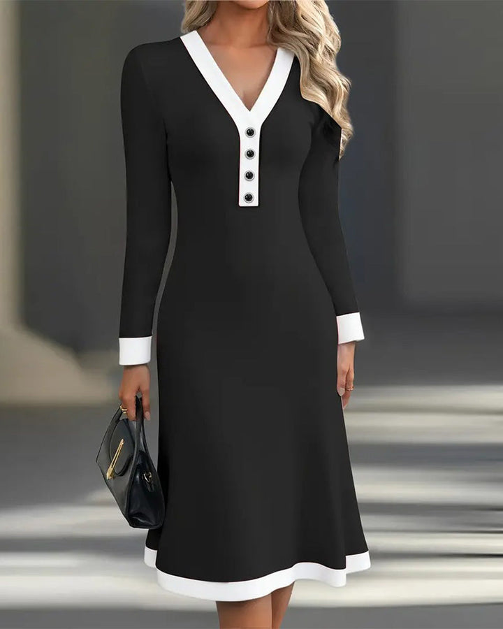 Audrey | Flattering Long-Sleeve Midi Dress