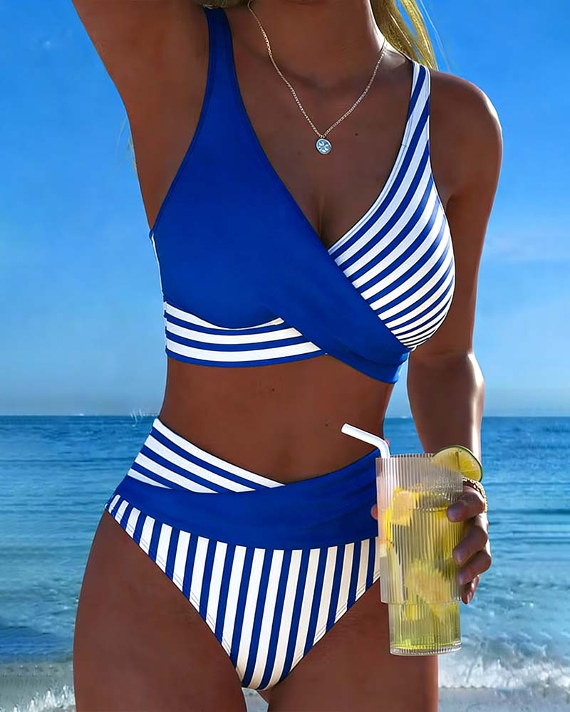 Delphine | Flattering Striped Bikini Set