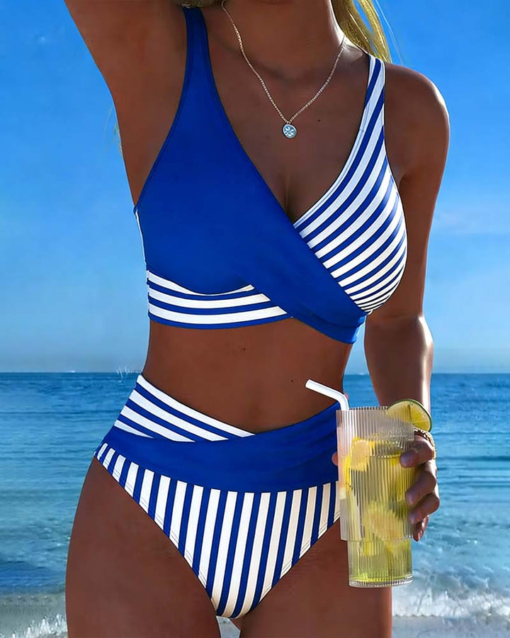 Delphine | Flattering Striped Bikini Set