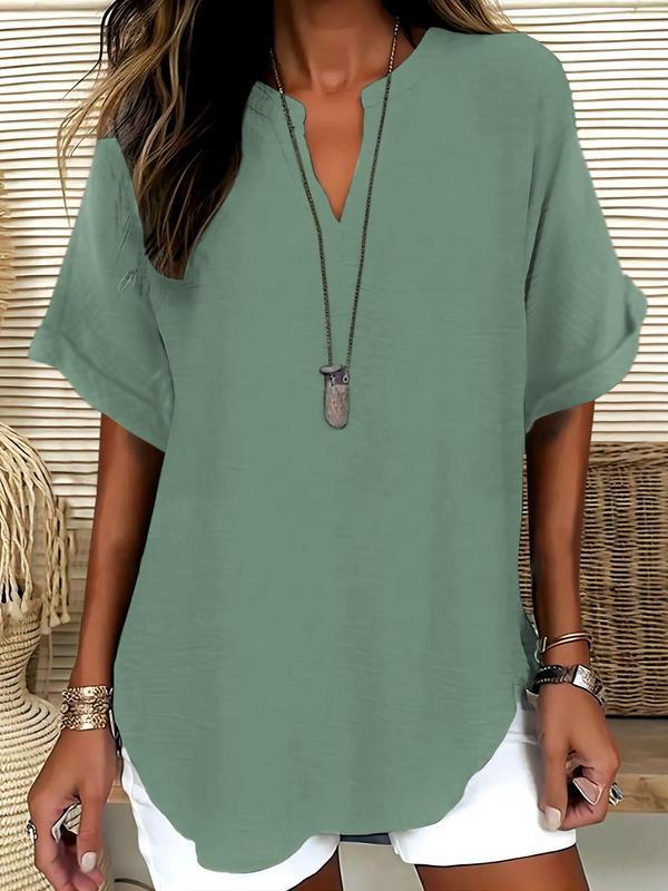 Juliet | Soft-Touch Notched-Neck Blouse