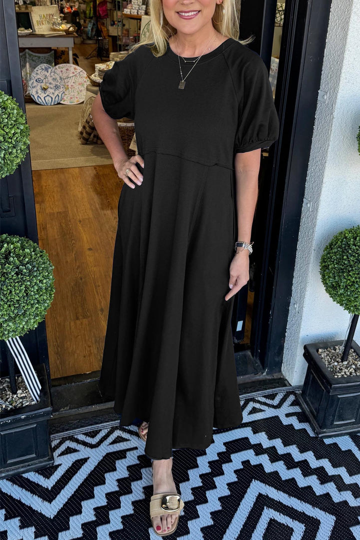 Odette | Puff Sleeve Relaxed Maxi Dress