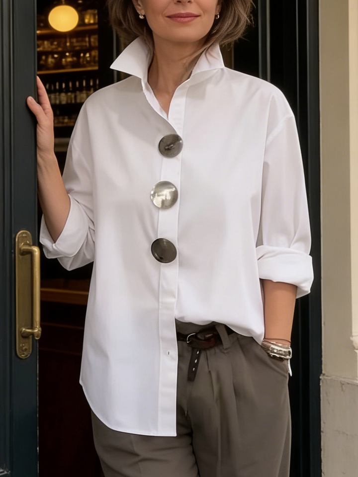 Rosaline | Stand Collar Button Blouse