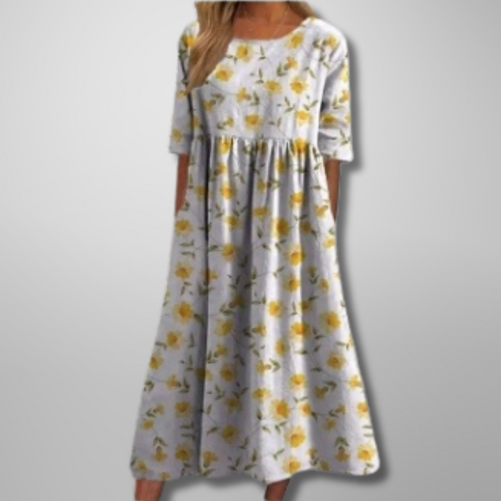 Margaret | Elegant Floral Midi Dress