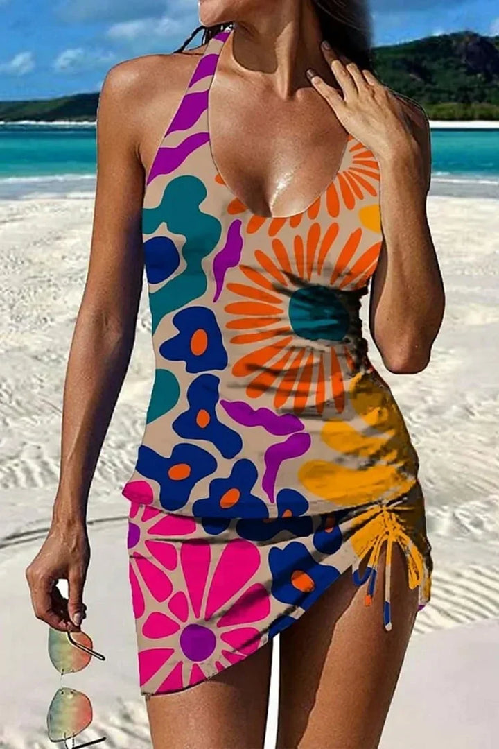 Bluzy | Floral Tankini Shorts Set Shaping