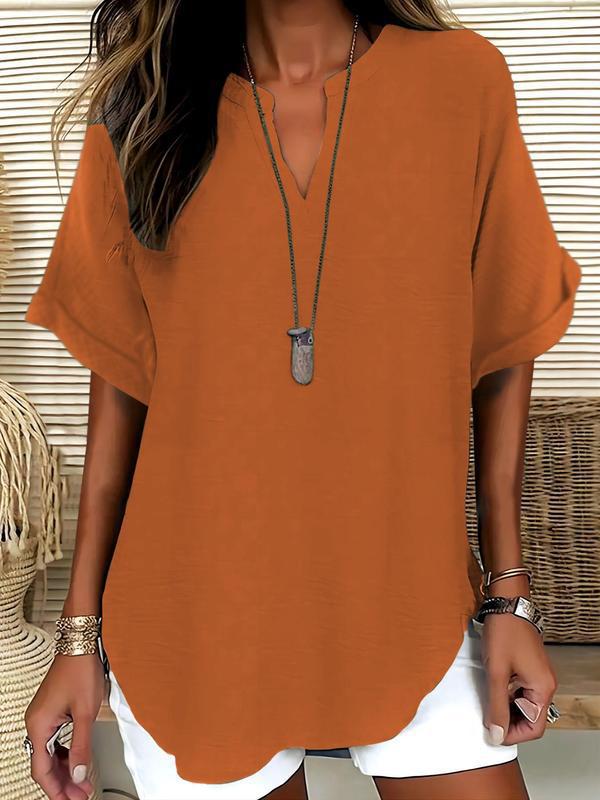 Juliet | Soft-Touch Notched-Neck Blouse