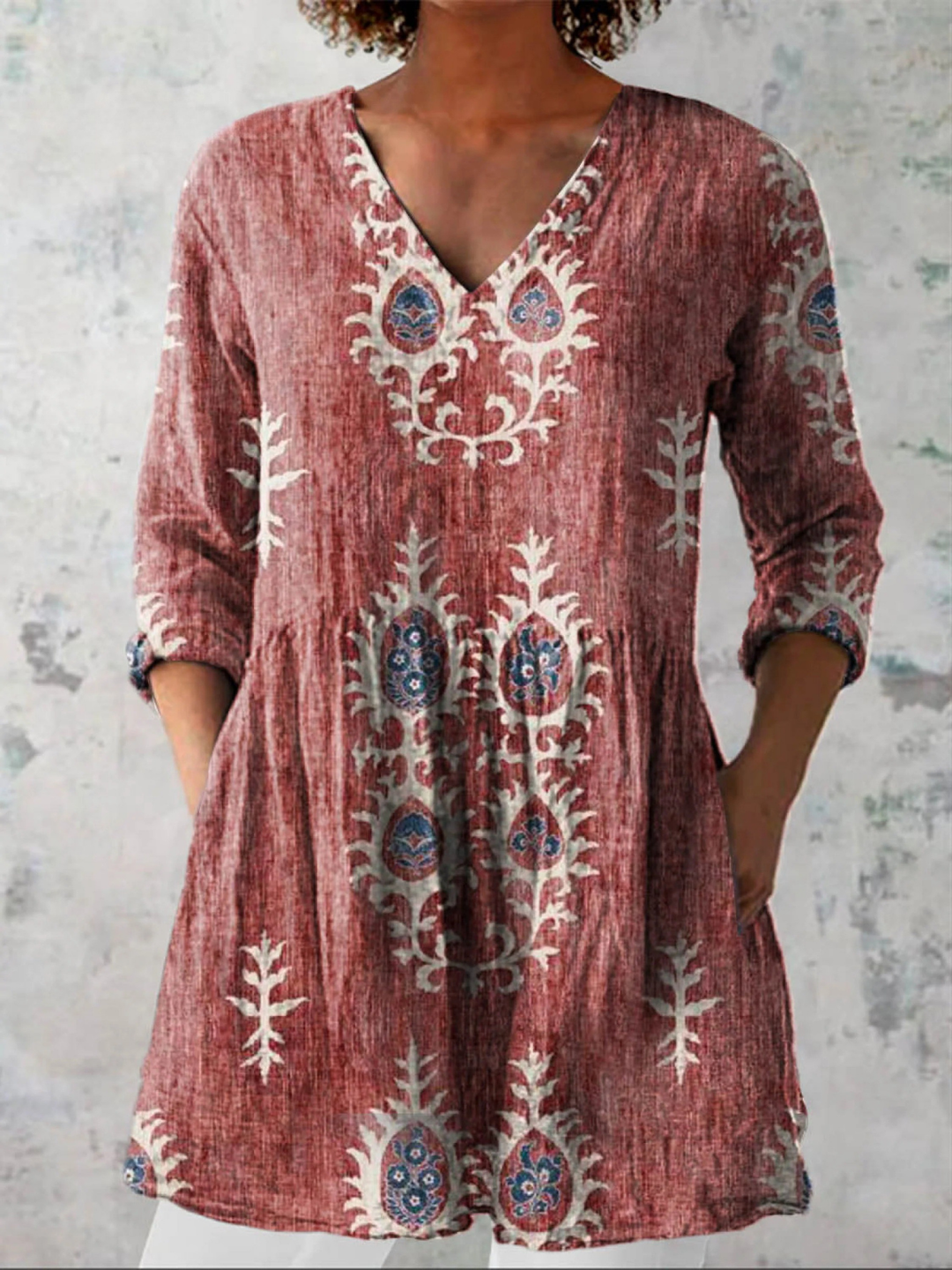 Ella | V-Neck Tunic Blouse